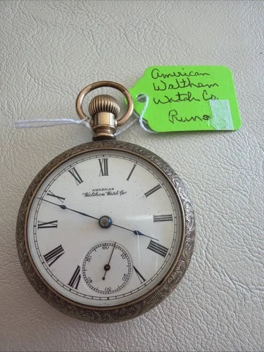 Antique American Waltham Watch Co Pocket Watch Roman Dial Running