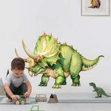 Supzone Large Dinosuar Wall Decals for Boys Releastic Triceratops Wall Sticke...