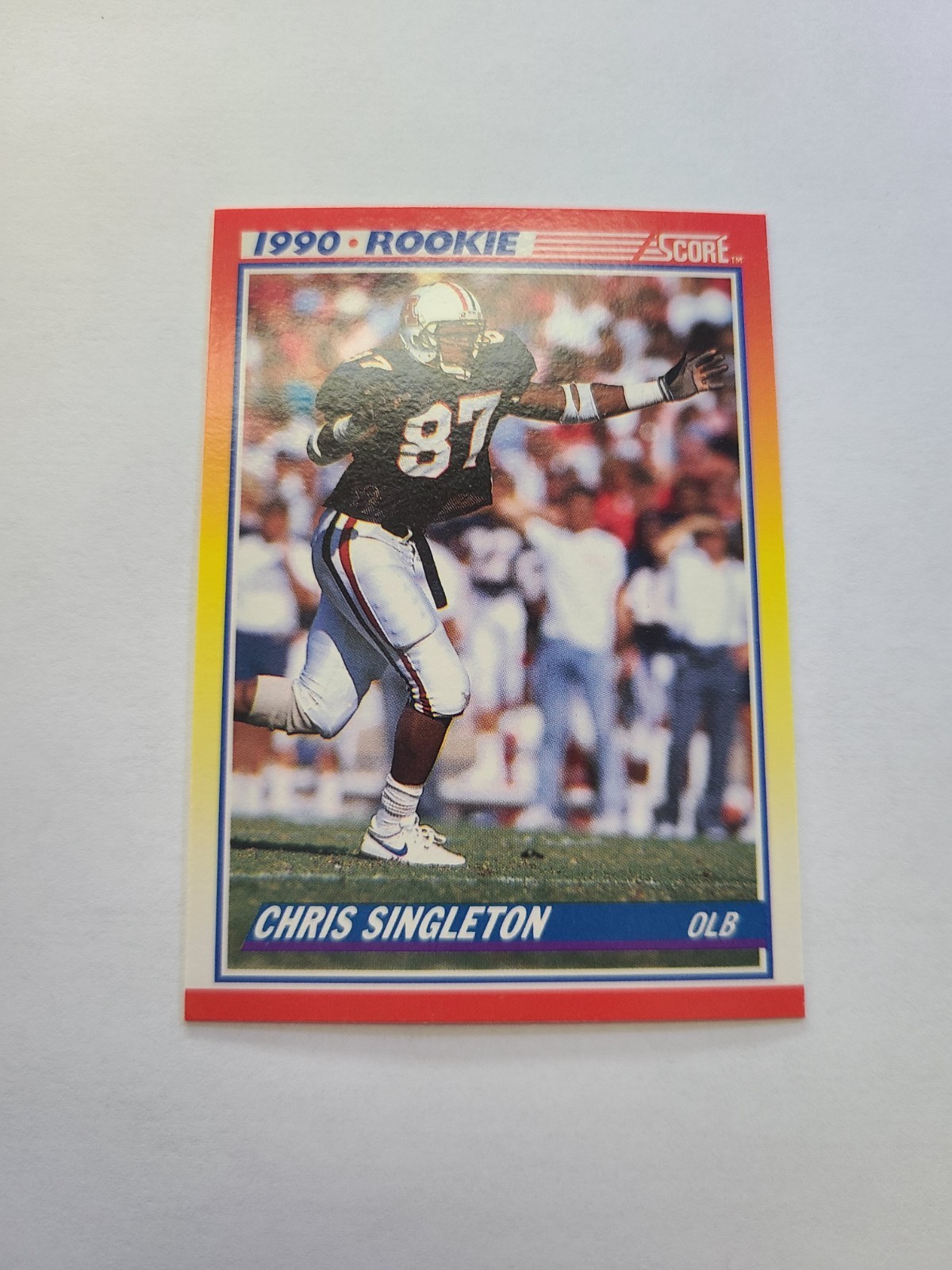 1990 Score Football - CHRIS SINGLETON #290 (RC) - Arizona Wildcats, Mint