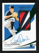 2021 Panini Immaculate Rookie Green 3/5 Tucker Davidson #143 Patch Auto 4f5