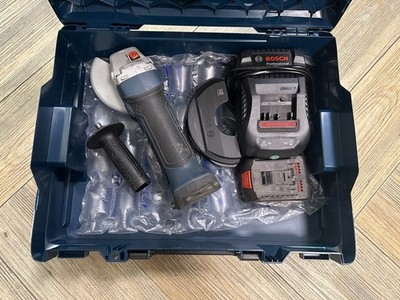 Bosch Akku-Winkelschleifer GWS 18-125 V-LI + 1 Akku und Ladegerät und L-Boxx