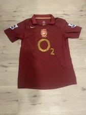 Nike Arsenal Henry #14 Barclays Premier Ship Burgundy/Gold Soccer Jersey S