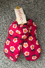 Cat  Jack Toddler Girls Floral Pink Lined Winter Mittens