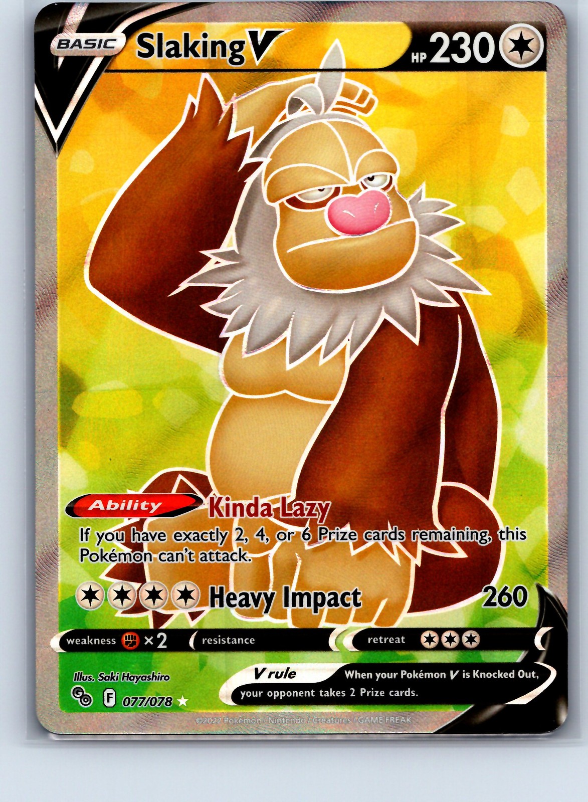 Slaking V (Full Art) 077/078 Pokemon GO