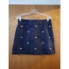Vineyard Vines Whale Patch Logo Mini Corduroy Skirt Blue Preppy Nautical 6 GUC