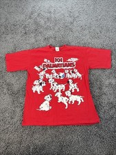 Vintage 101 Dalmatians T-shirt Men  s Alrye Disney Store Red All Over USA 90s