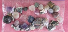 Mixed Natural Gemstone Lot  25 Assorted Stones  Polished  Raw  Crafting/Dec