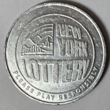 New York Lottery Lucky Ticket Scratcher Aluminium Token 40mm
