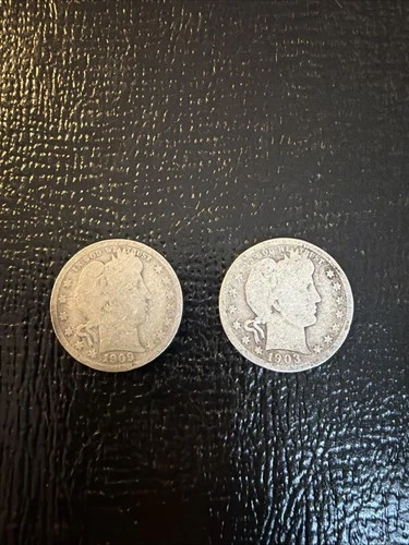 Barber Quarters 90% Silver Set of 2