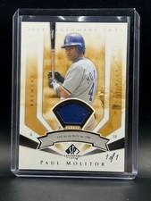 Paul Molitor 2004 Upper Deck SP Legendary Cuts Game Worn Mem 1/1   1 of 1