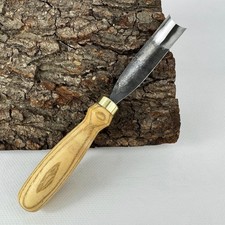 Wood Carving Gouge Hand-Forged 52100 Steel, Ash Handle, Sharp Curved Chisel