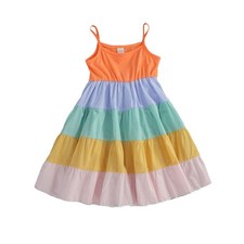 Baby Girls Dress Rainbow Birthday Party Dance Costume Summer Princess Dress