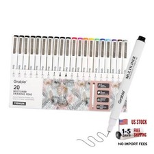 Micro Fineliner Pens, 20 Multicolor Fine Line Waterproof Drawing 20-Multicolor
