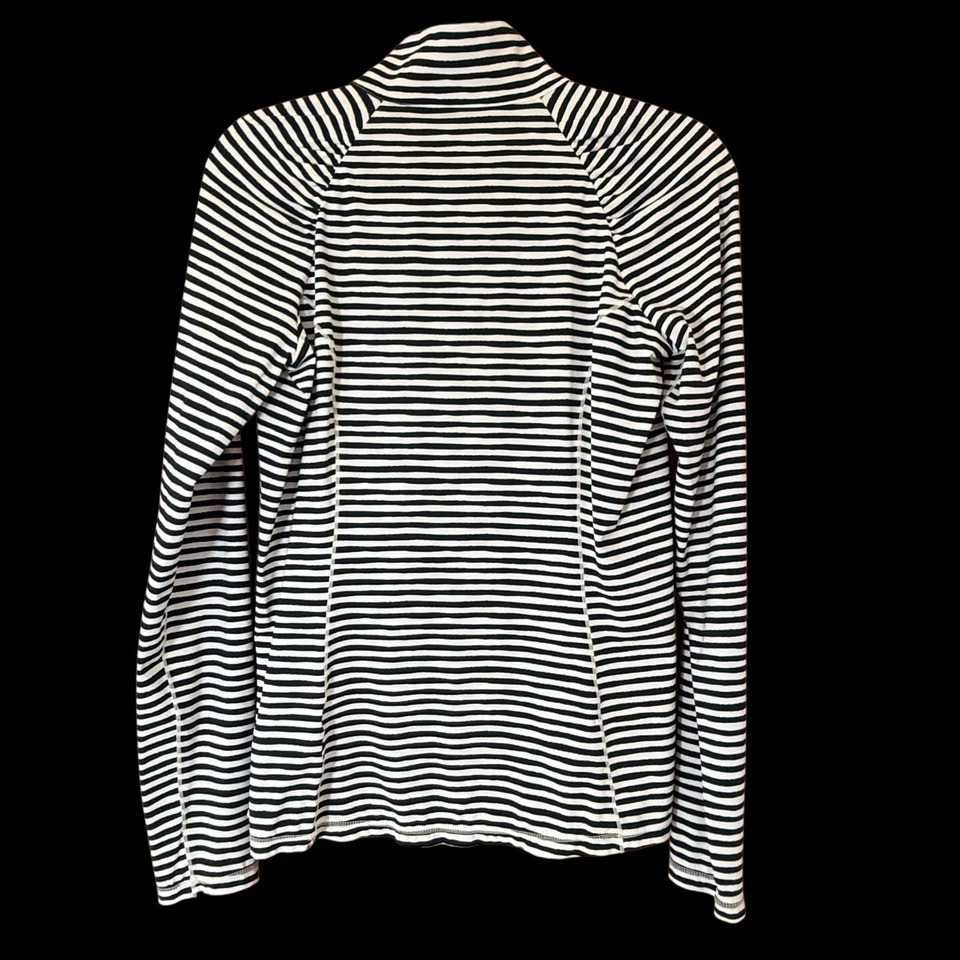 Pullover LILLY PULITZER Luxletic Justine Media Cremallera Azul Marino Blanco Rayas Talla M Foto 4 de 4