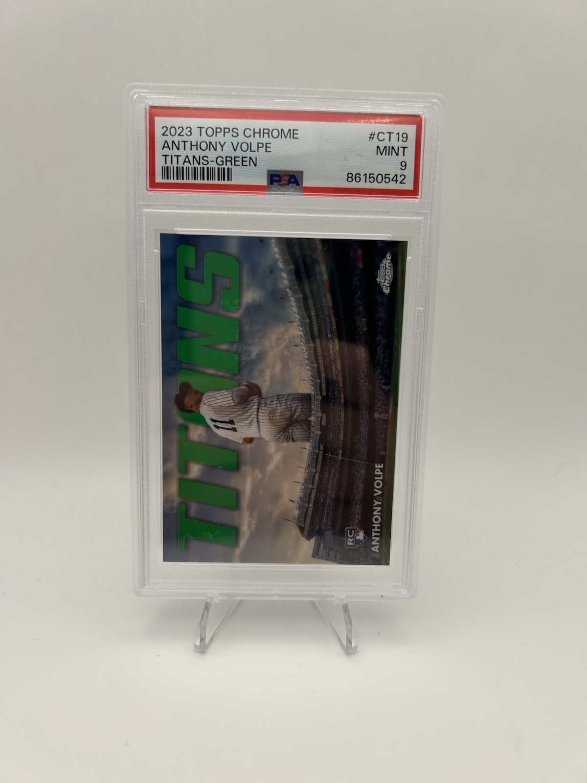 2023 Topps Chrome Update PSA 9 Anthony Volpe Titans Green RC 18/99