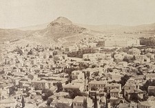 Grèce, Vue d’Athènes depuis l’Acropole, Mont Lycabette, Le Palais Royal, 1860