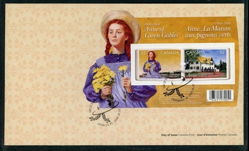 CANADA 2008 FIRST DAY COVER, ANNE OF GREEN GABLES, SOUVENIR SHEET !! L189