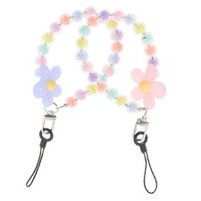 2 Pcs Colorful Mobile Phone Lanyard Cellphone Beaded Strap Charm
