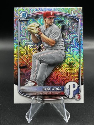 Gage Wood 2025 Bowman Draft Chrome 1st #BDC-4 Mojo Refractor Phillies