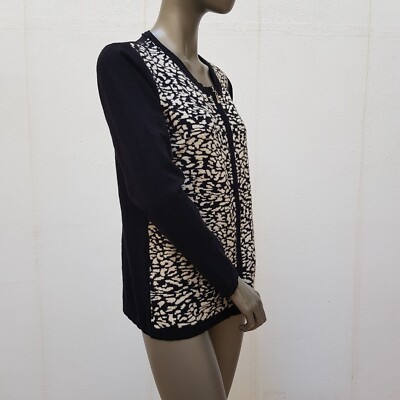 Warme Strickjacke von Elexa, M/L, schwarz, cremeweiß