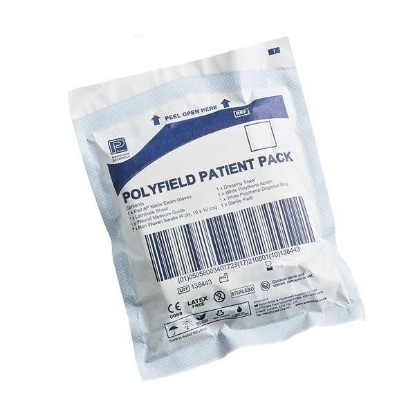 Premier Polyfield Patient Dressing Pack &AF Nitrile Exam Gloves MEDIUM  QTY 15