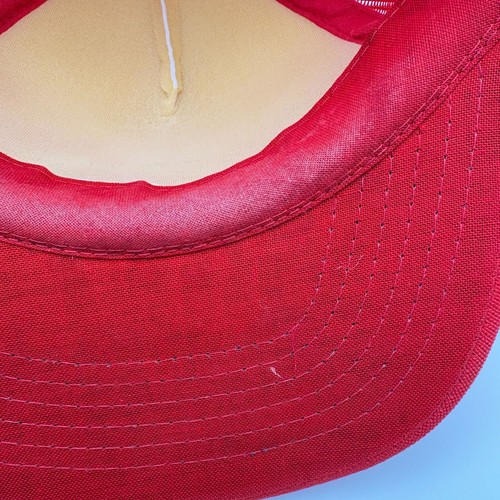 Vintage Carnation Snapback Trucker Hat Red 80s Mesh Back Adjustable Flowers - Picture 10 of 12