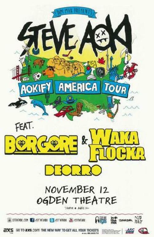 Borgore Waka Flocka Denver 2013 Concert Poster Ogden Ogden
