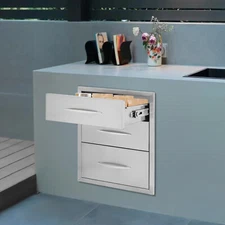BBQ Island Outdoor Kitchen Drawer Stainless Steel Rectangular Kitchen Drawer