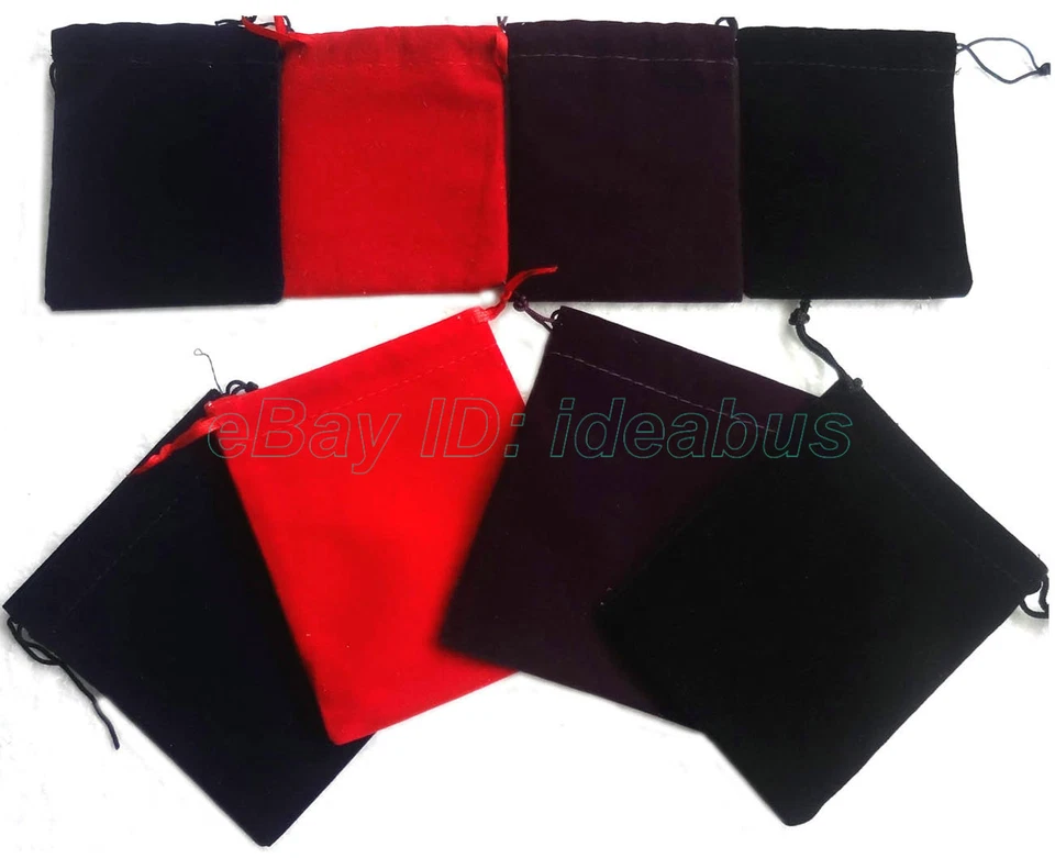 12/25/50/100 un. Bolsa de terciopelo para joyería boda fiesta favor bolsa de regalo 4x3" 4,7"x3,5" Foto 2 de 4