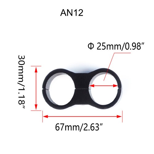 Pack of 4 Hose Separator Clamps AN12 Dual Hole Fuel Hose Line Fitting Adapters - Foto 2 di 12