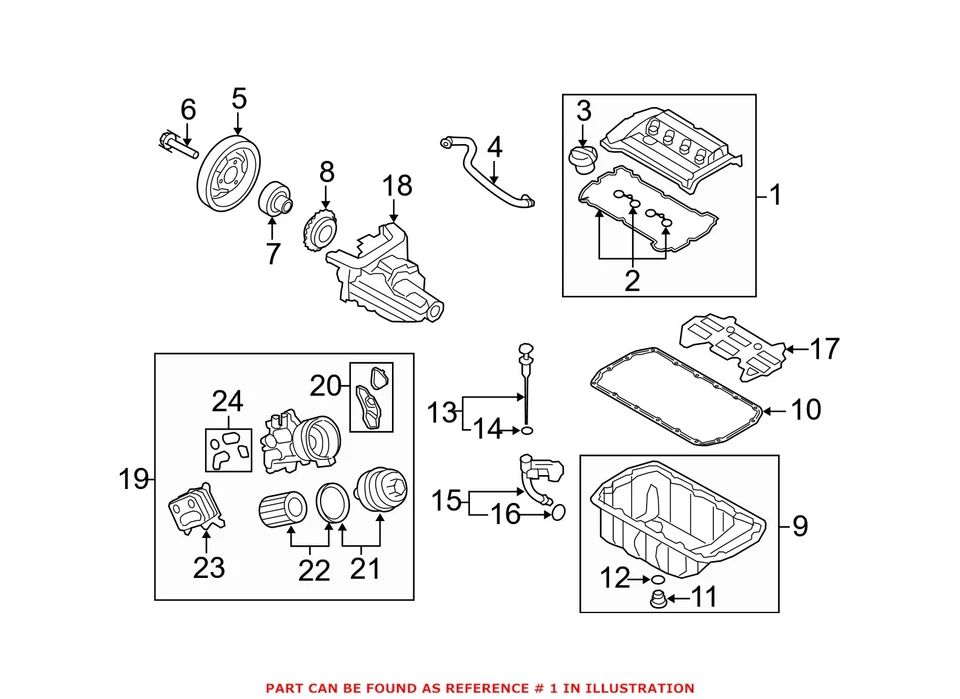 Juego de juntas de cubierta de válvula y ventilación del cárter OES para Mini Cooper R55 R56 R57 R58 Foto 2 de 3