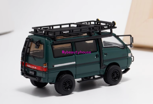 Autobots 1:64 Dark Green 4WD Delica L300 Camper Van Model Diecast Metal Car - Picture 4 of 7