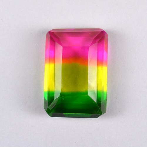 91 Ct Top Quality Multi-Color Tourmaline Emerald Cut Shape Loose Gemstone - Picture 4 of 4
