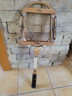 Presse à raquettes de tennis vintage en bois massif des