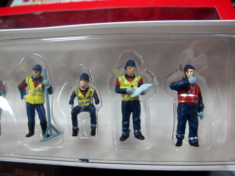 Accesorios de escena de sitio a escala 1/50 6 piezas azul trabajadores aptos para vehículos de automóviles CAT Foto 4 de 4