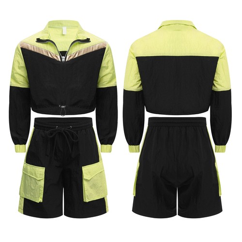 Kids Girls Coat And Shorts Festival Jacket With Bottoms Modern Sweatsuit Fun - Picture 44 of 68