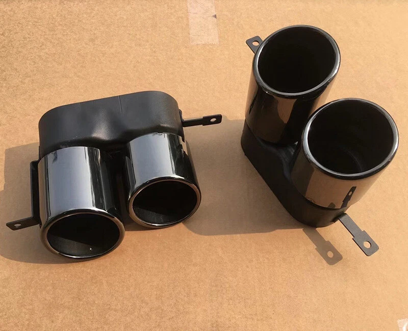 For BMW 320I 330i G20 G28 2017-2022 Glossy Black Rear Exhaust Tips - Image 2 of 4