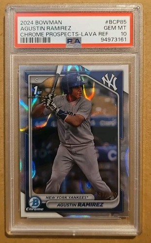 2024 Bowman Chrome Agustin Ramirez Lava Refractor Rookie Card #'d 347/399 PSA 10