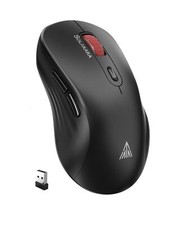 Black SM66 Silent Dual Mode 2.4GHz Wireless Mouse 4800 DPI Rechargeable