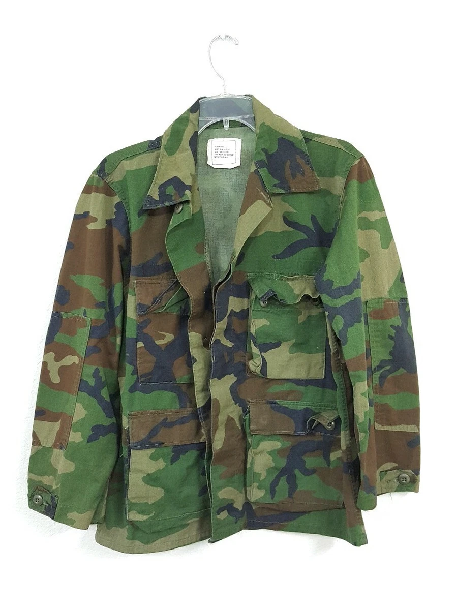 Army Military Woodland Camo Olive Camo Jacket Womens M |