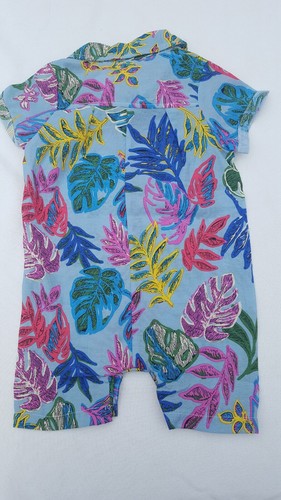 Toddler Boys Romper with Bowtie Tropical Black or Blue sizes 24m/2T or 3T - Picture 3 of 11