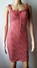 New Women's Allover Flower Print Ruffle Tank Dress Size S