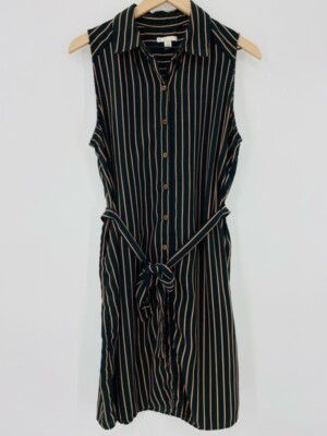 C Est 1946 Womens Shirt Dress Green Striped Belted Spread Collar Sleeveless L | eBay C Est 1946 Womens Shirt Dress Green Striped Belted Spread Collar Sleeveless L | eBay