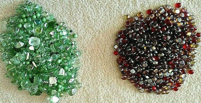 Decorative Glass Vase Pebbles Stones Green Red Gold Ebay