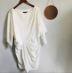 white sequin wrap dress