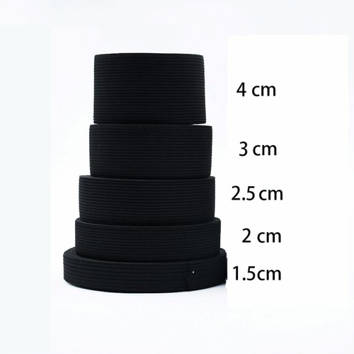 15/20/30/40 mm Wide Flat Black Elastic Band Sewing Spool Knited Stretch Cord - Picture 3 of 14