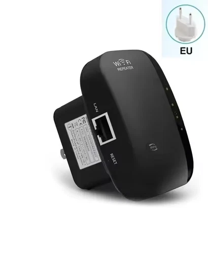 WLAN Repeater Router Range WIFI Signal Verstärker 300 Mbps Black Schwarz EU