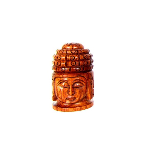 Hand Made Wooden Buddha Statue Safe Storage Antique Style Crafted Jar UK - Picture 3 of 5