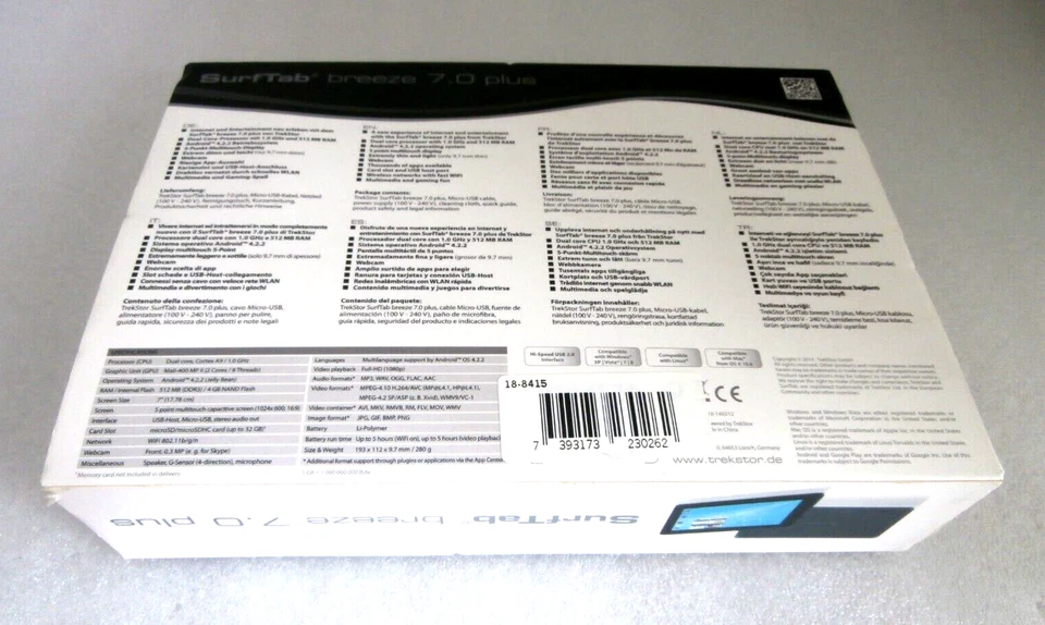 TREKSTOR SurfTab Breeze 7.0 7" Android Tablet 4 GB  512MB RAM SD Card - Image 3 of 4