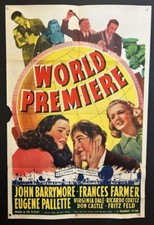 World Premiere Movie Poster  John Barrymore Frances Farmer  *Hollywood Posters*